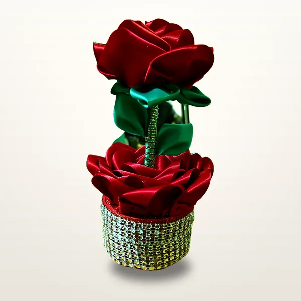 Topiario de rosas de list&oacute;n