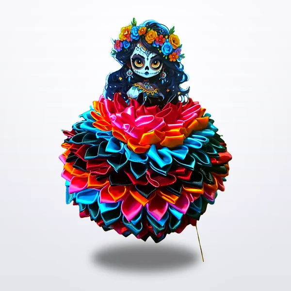 Mu&ntilde;eca Catrina de list&oacute;n
